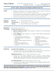 Sample resume for an Oracle Database Administrator
