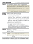 Sample resume for a Systems Analyst