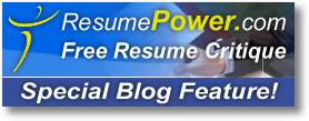 Special blog feature - free resume critique!